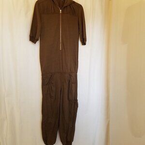 MIKE & CHRIS Jesse Olive Hoodie Jumpsuit Romper